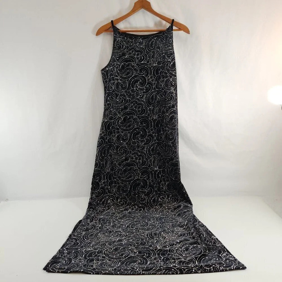 Limited Too  Y2K Black Sparkle Girls Long Dress - Picture 1 of 11